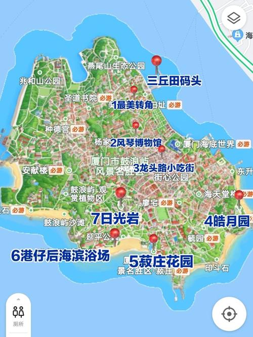 厦门鼓浪屿旅游地图-厦门鼓浪屿旅游地图高清版图片